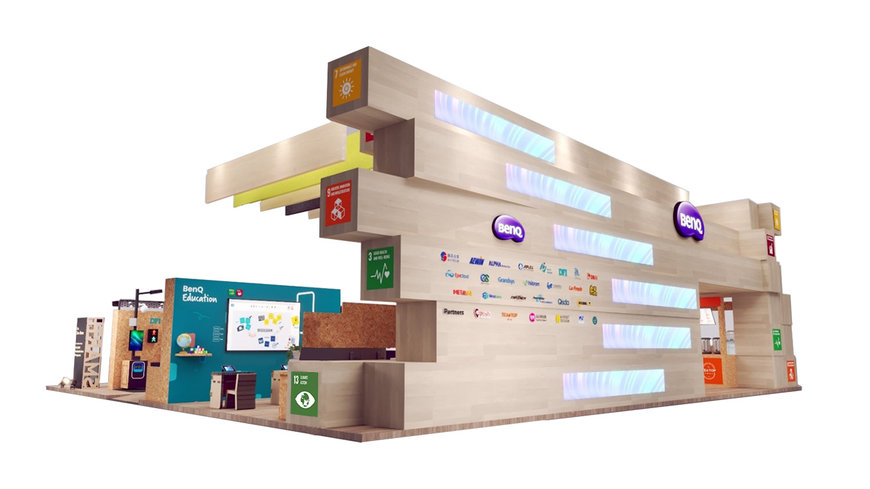 The BenQ Group presents a green booth compliant with ISO 20121 at COMPUTEX Taipei 2023 showcasing smart solutions, highlighting innovative and sustainable values